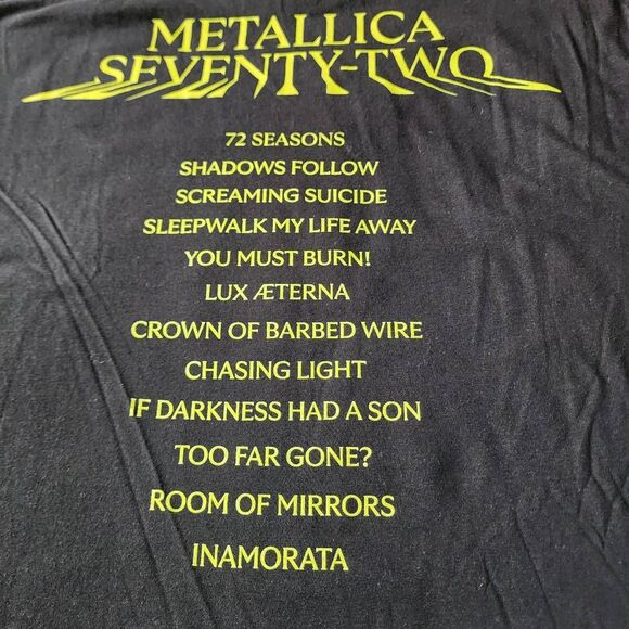 Metallica 72 Seasons Black Tshirt With Graphics Size XL New Without Tags - Picture 6 of 6
